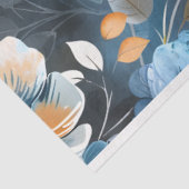 Bloemenachtergrond van blauwe perzikkleuren Decoup Tissuepapier (Detail)