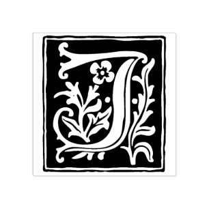 Bloemenalfabet letter J  typografie Rubberstempel