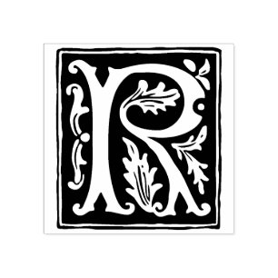 Bloemenalfabet letter R typografie Rubberstempel