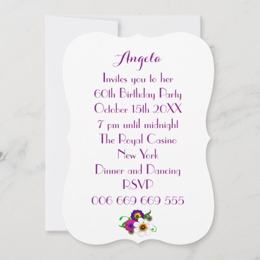 Bloemenarrangement Verjaardagsfeest Feesten Kaart (Achterkant)