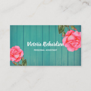 BloemenArt. van de Rozen van de rustieke Waterverf Visitekaartje