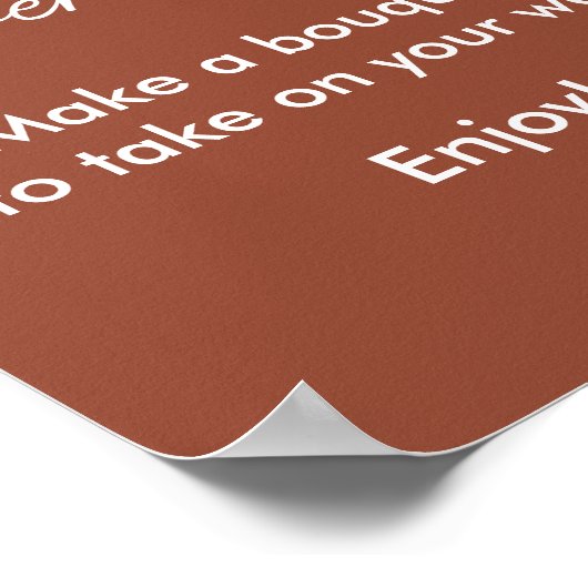 Bloemenbar Bruin Witte Bruiloft Poster (Hoek)