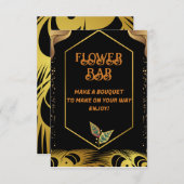 Bloemenbar | Goud & Roze Bloem Bruiloft Feest Sign Bedankkaart (Voorkant / Achterkant)