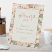 Bloemenbar Roze Rozen Baby shower Favor Reclamebord Met Voetstuk (Insitu)