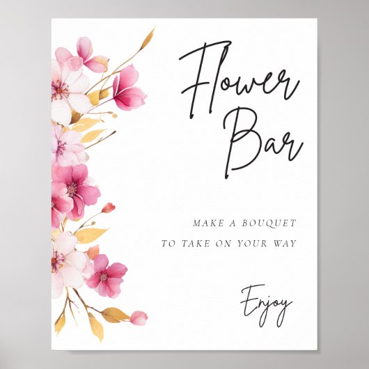 Bloemenbar Teken Liefde in Bloom Vrijgezellenfeest Poster (Voorkant)