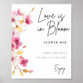 Bloemenbar Teken Liefde in Bloom Vrijgezellenfeest Poster (Voorkant)