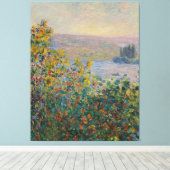 Bloemenbedden bij Vétheuil Monet Canvas Afdruk (Insitu (Houten vloer))