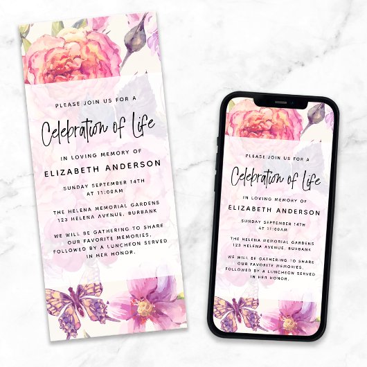 bloemenbegrafenis digitale uitnodiging