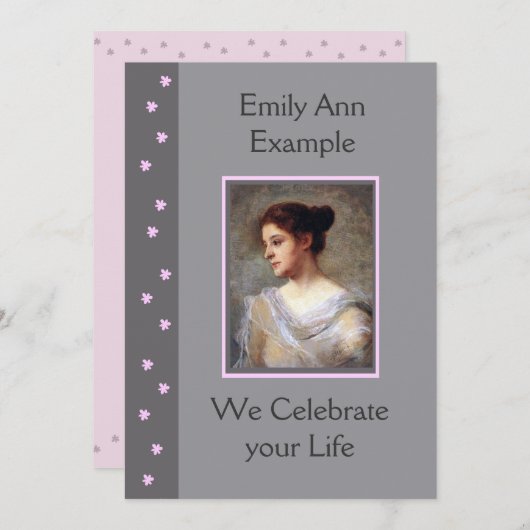  bloemenbegrafenis / wake / gedenkteken kaart (Voorkant / Achterkant)