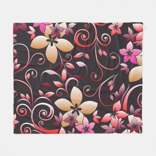 Bloemenbehang 7 fleece deken (Voorkant (Horizontaal))