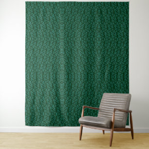 Bloemenbehang in vintage stijl blauw kleur botanis wandkleed