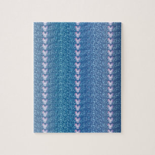Bloemenbehang met blauwe viooltjes vintage patroon legpuzzel