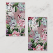 bloemenbehangsel met voorzitter en luchter visitekaartje (Voorkant / Achterkant)