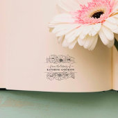  Bloemenbibliotheek Boek Elegant Script Rubberstempel