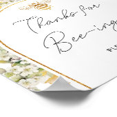 Bloemenbijen bedankt voor uw aanwezigheid hier poster (Hoek)