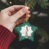 Bloemenblad Elegant Green Star 2 Foto Keepsake Keramisch Ornament