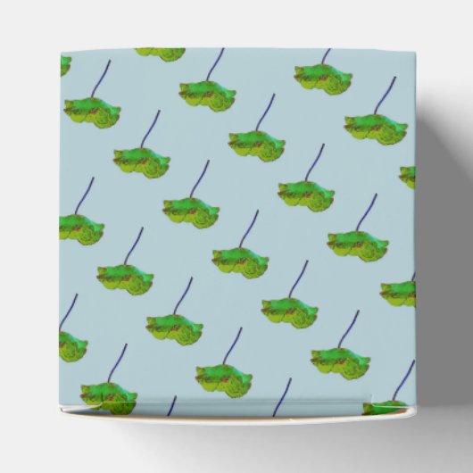 bloemenblauw groene papaver bedankdoosjes (Bovenkant)