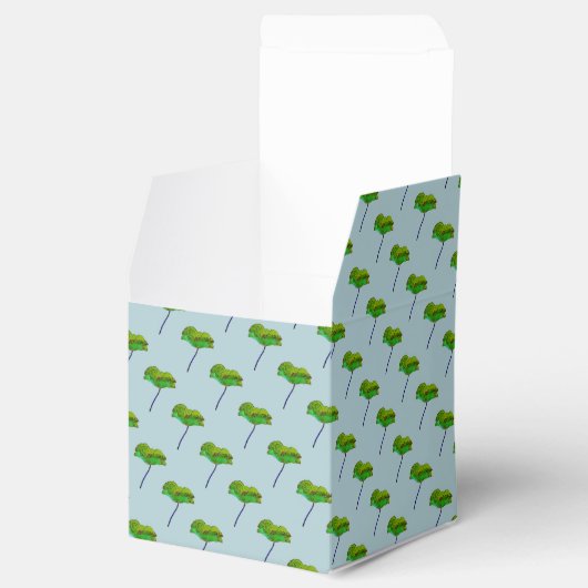  bloemenblauw groene papaver bedankdoosjes (Geopend)