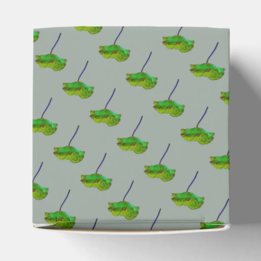  bloemenblauw groene papaver bedankdoosjes (Bovenkant)