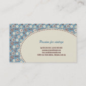  bloemenblauw patroon visitekaartje (Achterkant)