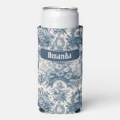 bloemenblauw toile de jouy monogram (Seltzer Voorkant)