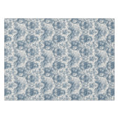 bloemenblauw toile de jouy monogram tafelkleed (Voorkant (Horizontaal))