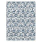 bloemenblauw toile de jouy monogram tafelkleed (Voorkant)