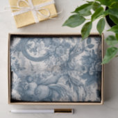  bloemenblauw toile de jouy monogram tissuepapier (Geschenk)