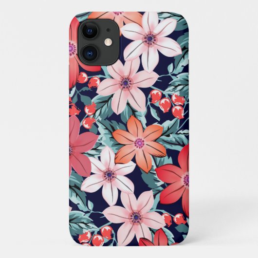 bloemenblauw tuinroze bloemen gierig Case-Mate iPhone case (Achterkant)