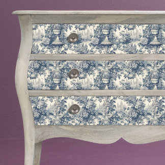  bloemenblauw vaas Toile de Jouy Tissuepapier