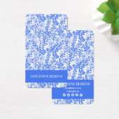 Bloemenblauw Wit Oorbel Sieraden Display Kaart (Bureau)