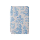  bloemenblauwe turquoise toile jouy badmat (Voorkant Verticaal)