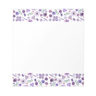 Bloemenbloei Notitieblok - White Border Bliss