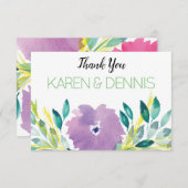 Bloemenbloesem dank u kaart (Voorkant / Achterkant)