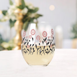 Bloemenbloesem Leuke mode Eenvoudig Rood Mooi Meis Wijnglas Zonder Voet