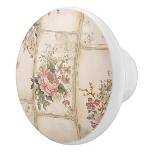 bloemenblokken keramische knop (Rechts)