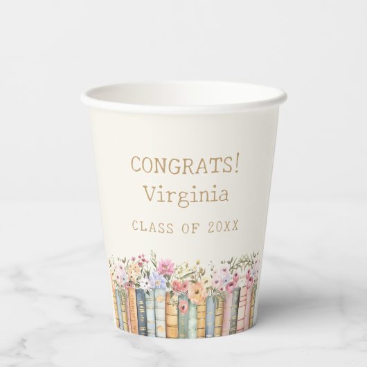Bloemenboeken Afstuderen Papieren Bekers (Achterkant)