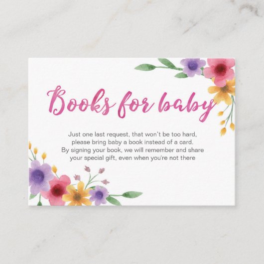 Bloemenboekenaanvraag | Baby shower Insert Kaart (Voorkant)