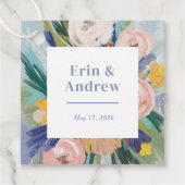 Bloemenboeket bruiloft bedankjes labels (Voorkant)