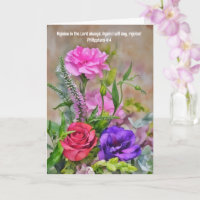 Bloemenboeket geloof gefeliciteerd Bijbeltekst