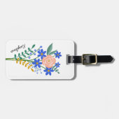 Bloemenboeket Gepersonaliseerd Bagagelabel (Voorkant horizontaal)