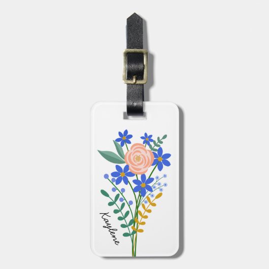 Bloemenboeket Gepersonaliseerd Bagagelabel (Voorkant verticaal)