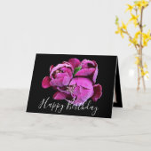 Bloemenboeket Roze Pioenrozen Bloemenmeisje Verjaa Kaart (Gele Bloem)