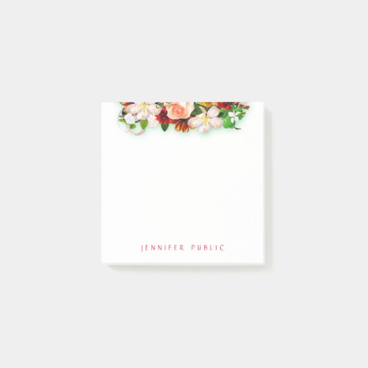 Bloemenboeket Sjabloon Elegant Modern Trendy Post-it® Notes (Voorkant)
