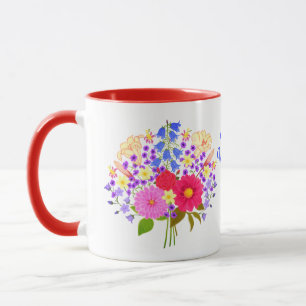 Bloemenboeket Valentijnskaart mok
