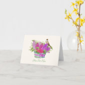 Bloemenboeket vogel kaart (Gele Bloem)