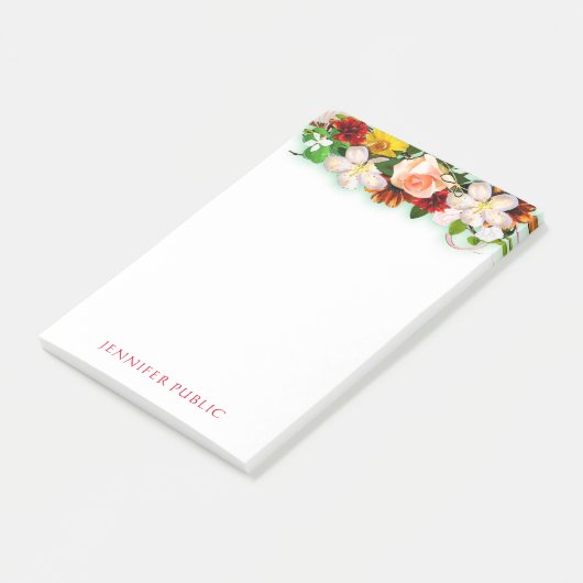 Bloemenboeket Waterverf Bloemen Sjabloon Stijlvol Post-it® Notes (Schuin)