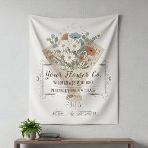 Bloemenboeket Wilde Bloemen Custom Print Wandkleed