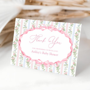 Bloemenboog Baby shower Dank u Bedankkaart