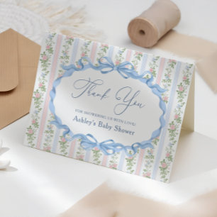Bloemenboog Baby shower Dank u Bedankkaart